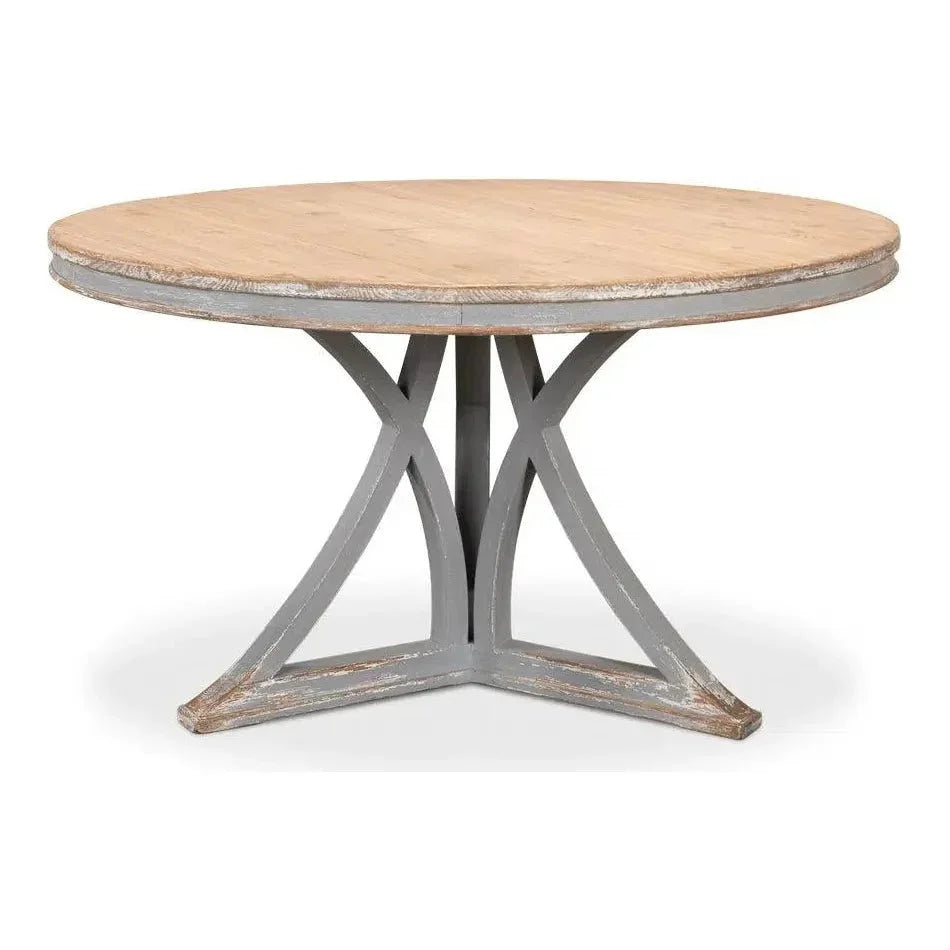 Flying Buttress Dining Table Grey-Dining Tables-Sarreid-LOOMLAN