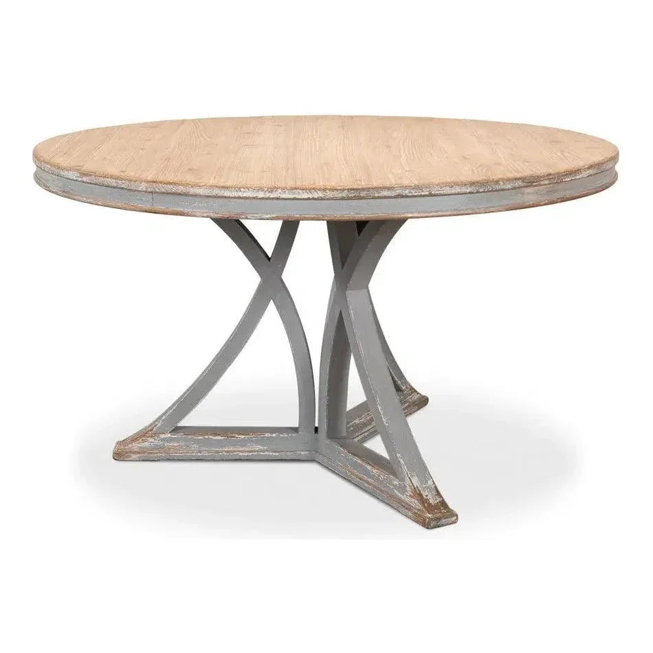 Flying Buttress Dining Table Grey-Dining Tables-Sarreid-LOOMLAN