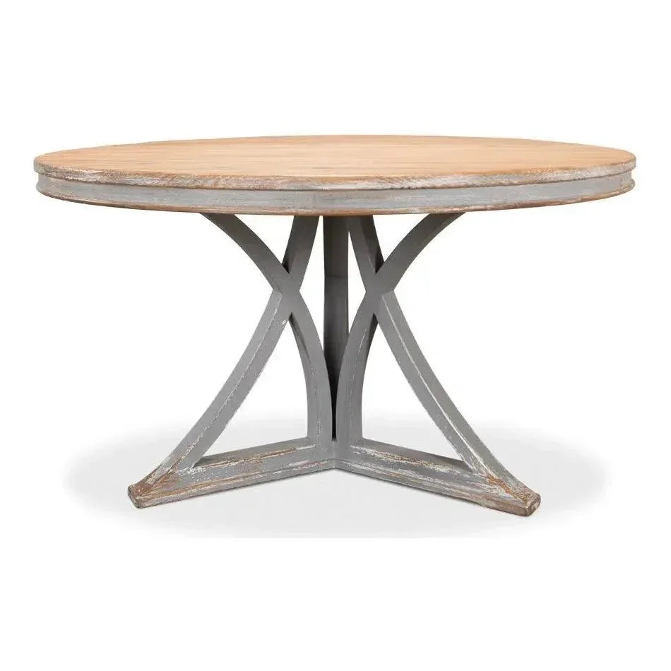 Flying Buttress Dining Table Grey-Dining Tables-Sarreid-LOOMLAN