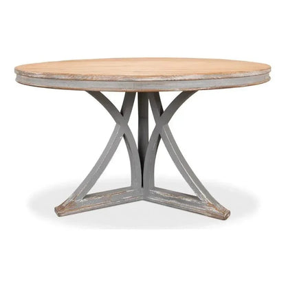 Flying Buttress Dining Table Grey-Dining Tables-Sarreid-LOOMLAN