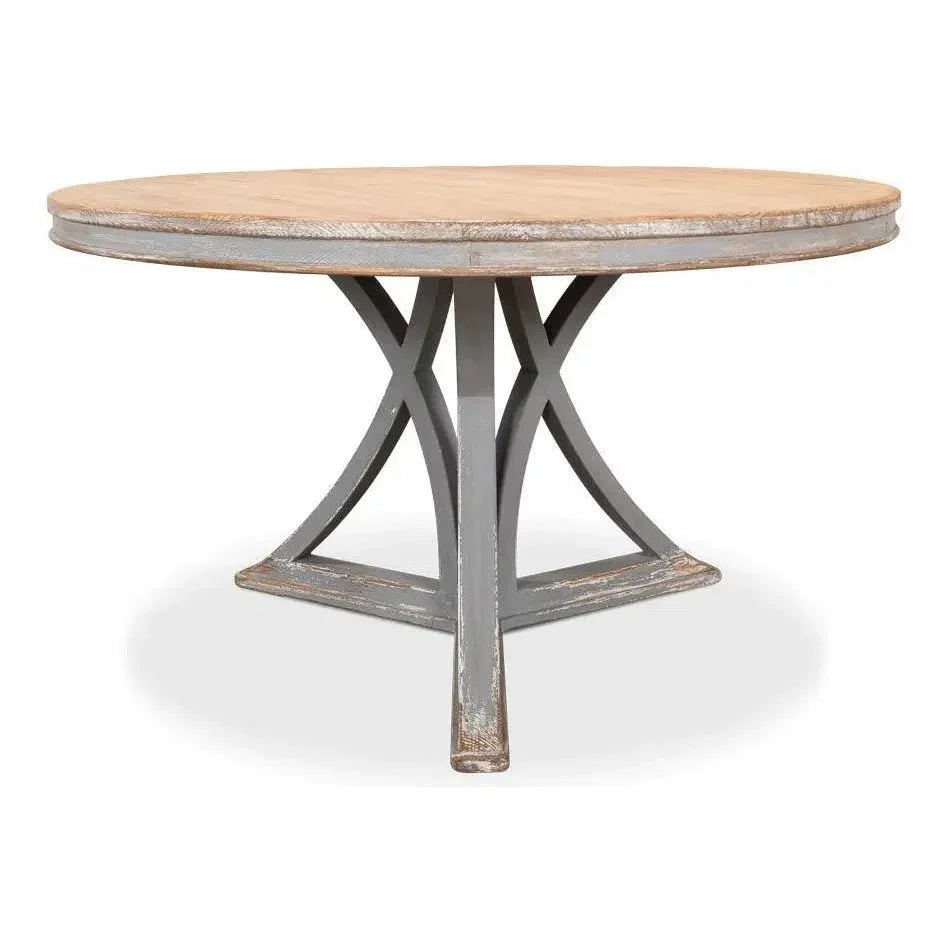 Flying Buttress Dining Table Grey-Dining Tables-Sarreid-LOOMLAN