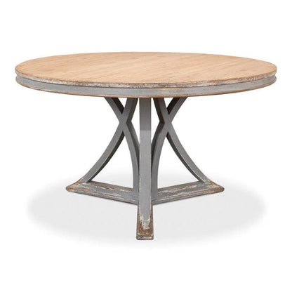 Flying Buttress Dining Table Grey-Dining Tables-Sarreid-LOOMLAN