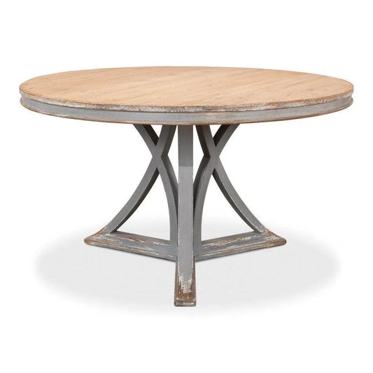 Flying Buttress Dining Table Grey-Dining Tables-Sarreid-LOOMLAN