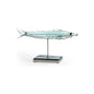 Flying Fish Green Glass On Iron Stand Sculpture - LOOMLAN - Wildwood - Statues & Sculptures