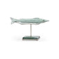 Flying Fish Green Glass On Iron Stand Sculpture - LOOMLAN - Wildwood - Statues & Sculptures