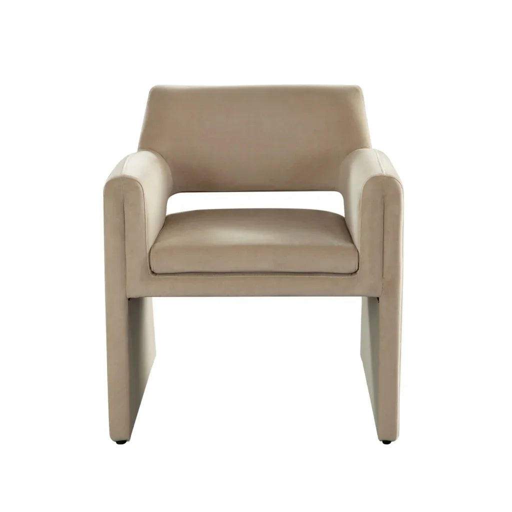 Flynn Light Camel Performance Velvet Dining Chair - LOOMLAN - Diamond Sofa - Dining Chairs