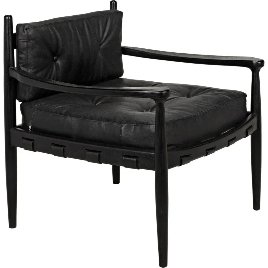 Fogel Wood Black Lounge Chair - LOOMLAN - Noir - Accent Chairs