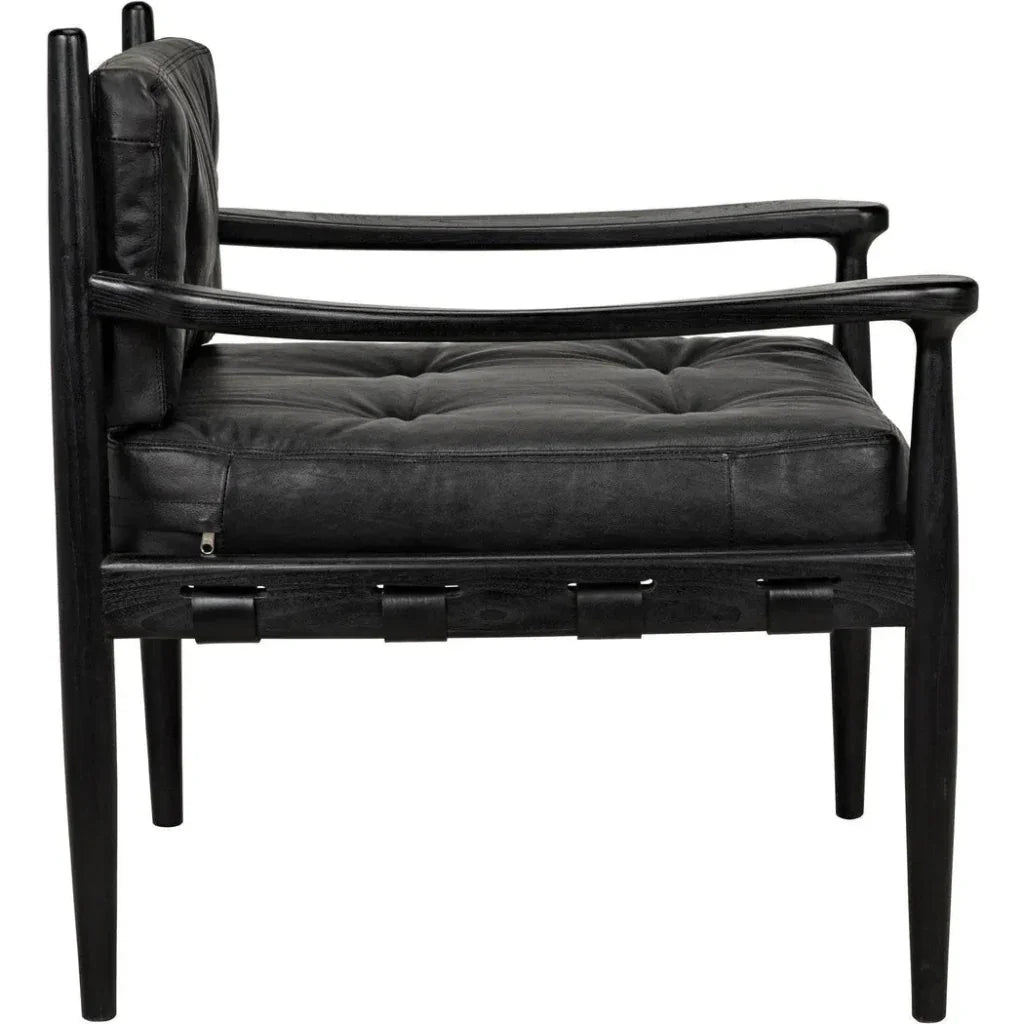 Fogel Wood Black Lounge Chair - LOOMLAN - Noir - Accent Chairs