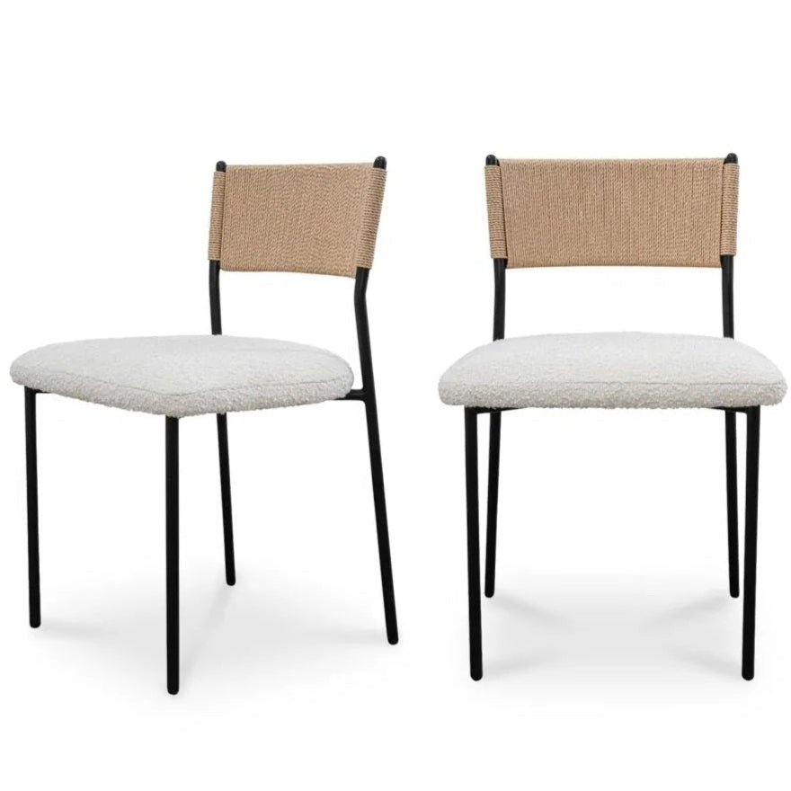 Foley Modern White Dining Chair (Set Of 2) - LOOMLAN - Moe's Home - Dining Chairs