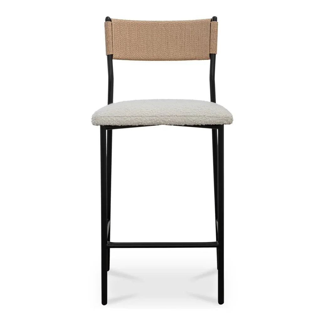 Foley White Curved Counter Stool - LOOMLAN - Moe's Home - Counter Stools