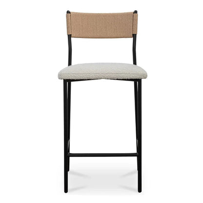 Foley White Curved Counter Stool - LOOMLAN - Moe's Home - Counter Stools
