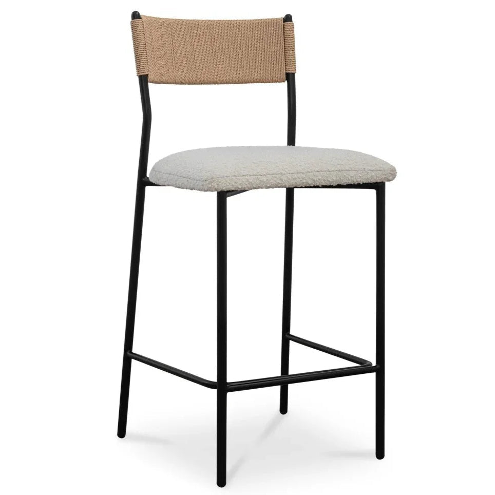 Foley White Curved Counter Stool - LOOMLAN - Moe's Home - Counter Stools