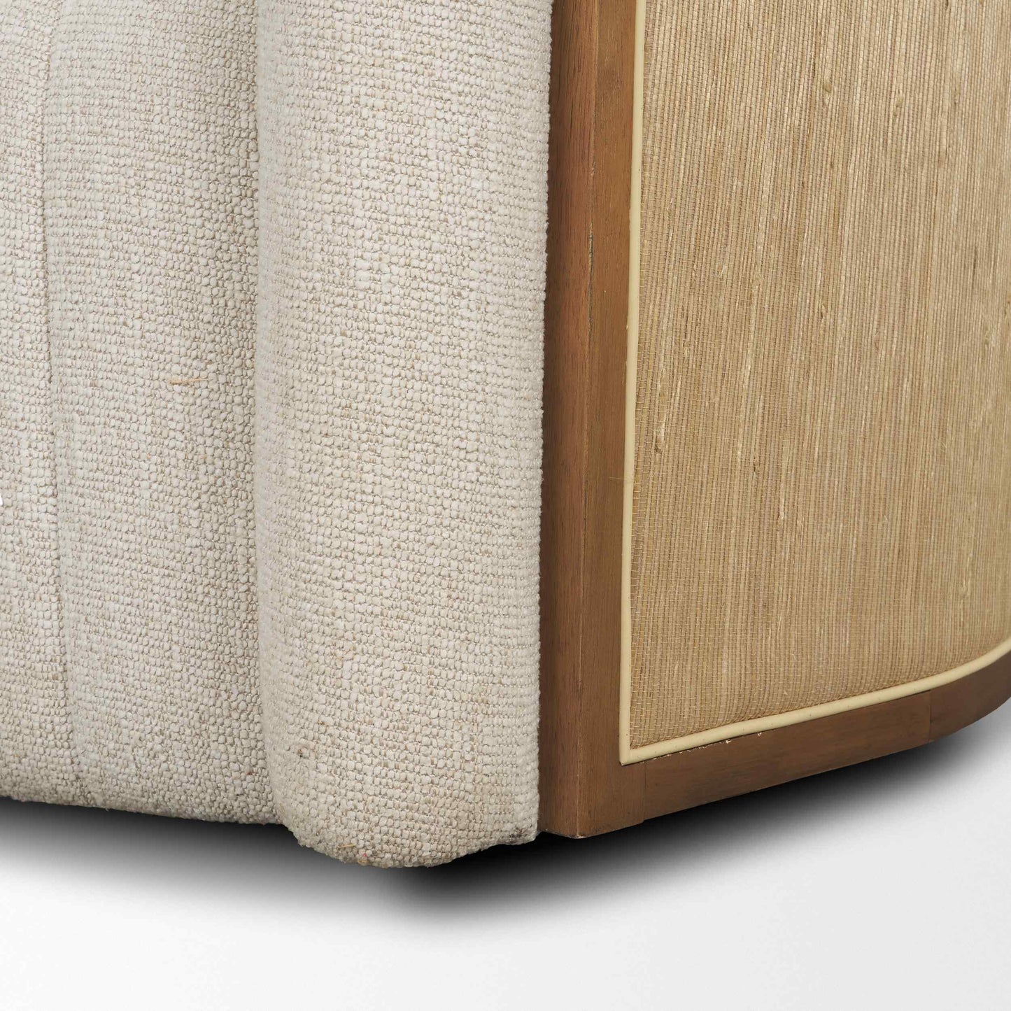 Fonda Cream Fabric Swivel Club Chair