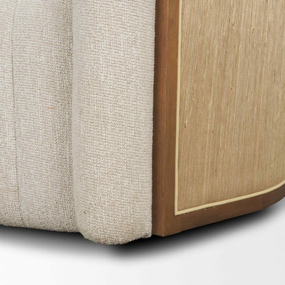 Fonda Cream Fabric Swivel Club Chair