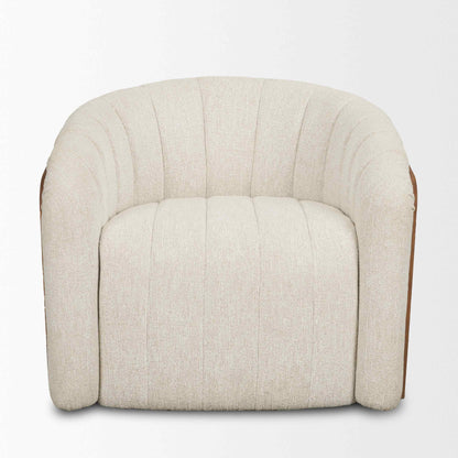 Fonda Cream Fabric Swivel Club Chair