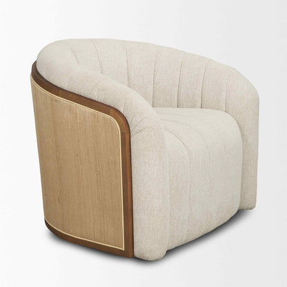 Fonda Cream Fabric Swivel Club Chair