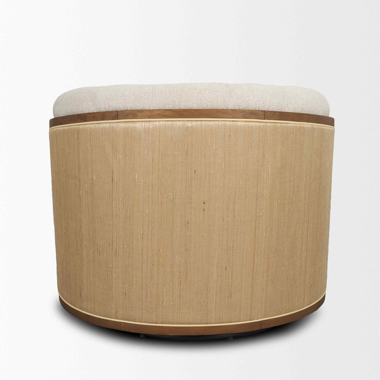 Fonda Cream Fabric Swivel Club Chair