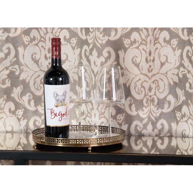 Footed Vanity Brass Framed Tray - LOOMLAN - Wildwood - Trays