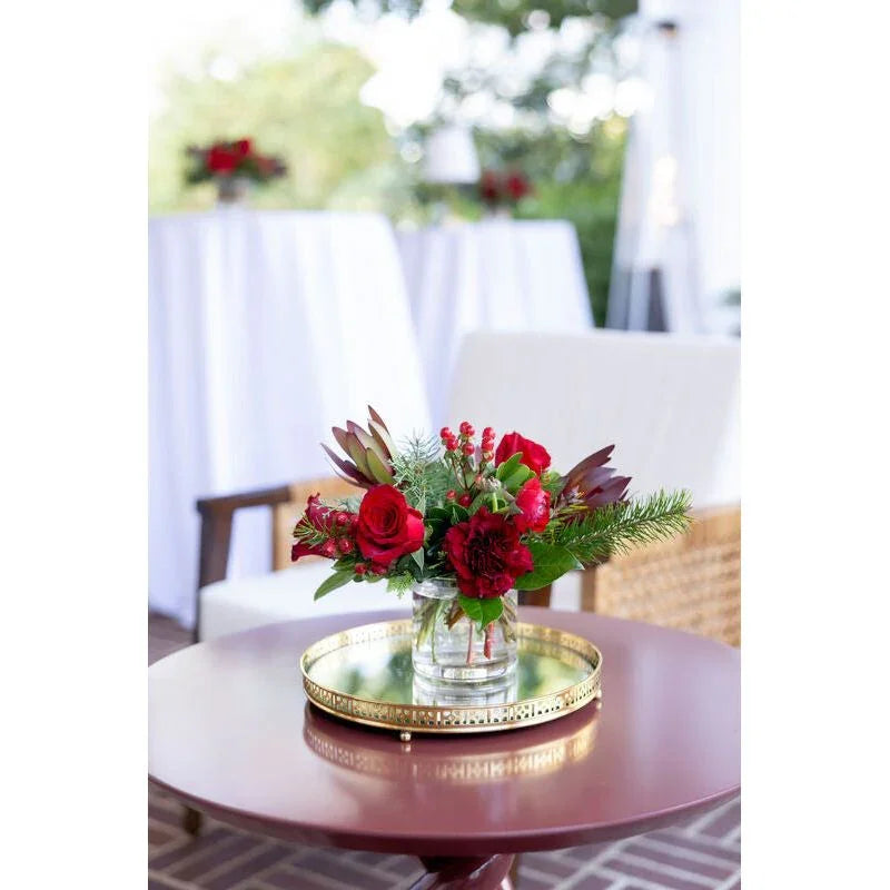 Footed Vanity Brass Framed Tray - LOOMLAN - Wildwood - Trays