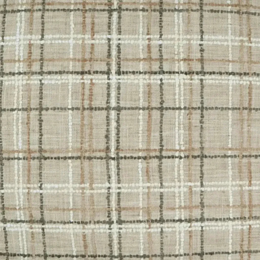 Foothills Plaid Check Taupe Large Throw Pillow Insert - LOOMLAN - D.V. Kap - Throw Pillows