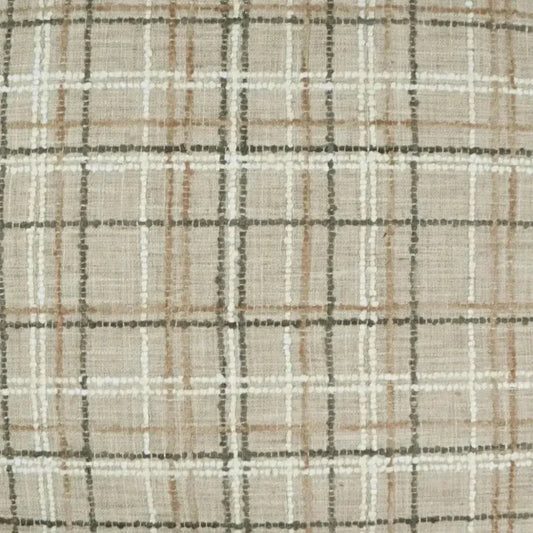 Foothills Plaid Check Taupe Large Throw Pillow Insert - LOOMLAN - D.V. Kap - Throw Pillows