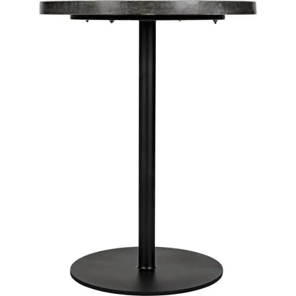 Ford Steel and Marble Tall Round Side Table - LOOMLAN - Noir - Side Tables