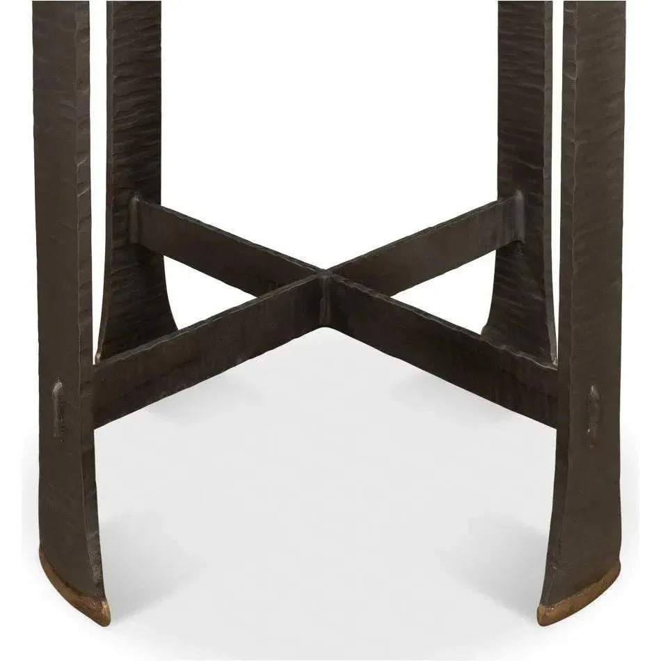 Forged Slats Side Table Grey Moleskin Finish - LOOMLAN - Sarreid - Side Tables