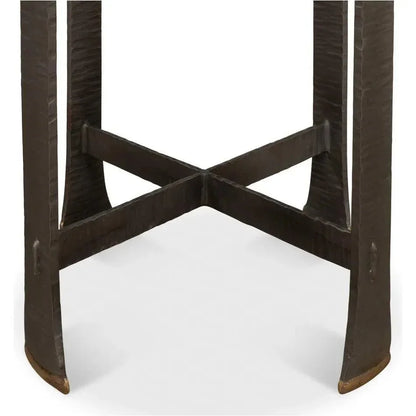 Forged Slats Side Table Grey Moleskin Finish - LOOMLAN - Sarreid - Side Tables