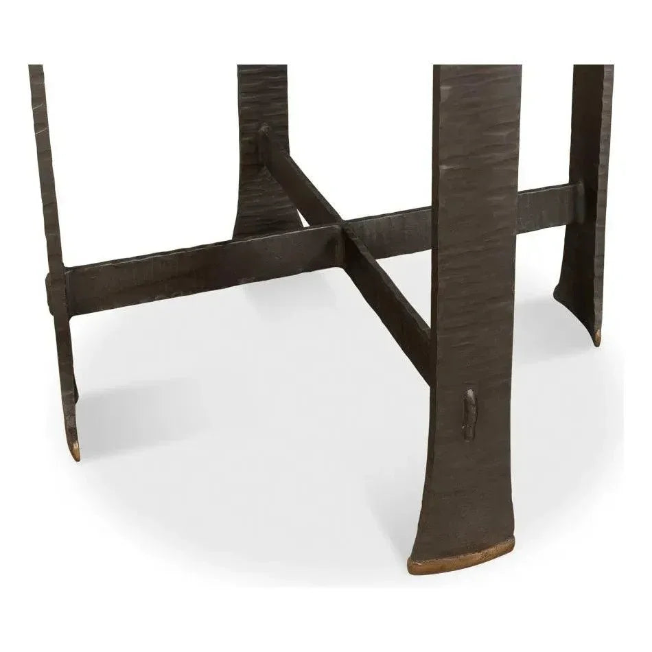 Forged Slats Side Table Grey Moleskin Finish - LOOMLAN - Sarreid - Side Tables