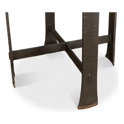 Forged Slats Side Table Grey Moleskin Finish - LOOMLAN - Sarreid - Side Tables