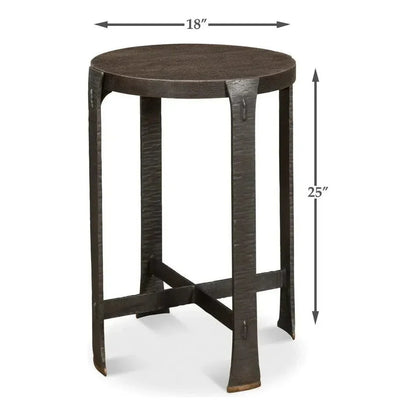 Forged Slats Side Table Grey Moleskin Finish - LOOMLAN - Sarreid - Side Tables
