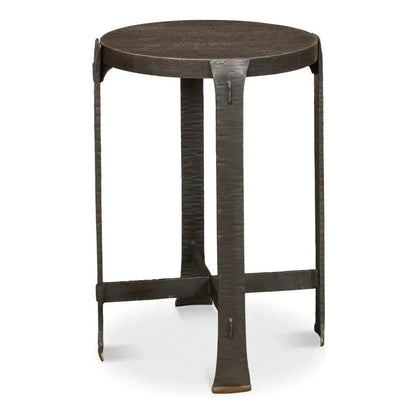 Forged Slats Side Table Grey Moleskin Finish - LOOMLAN - Sarreid - Side Tables