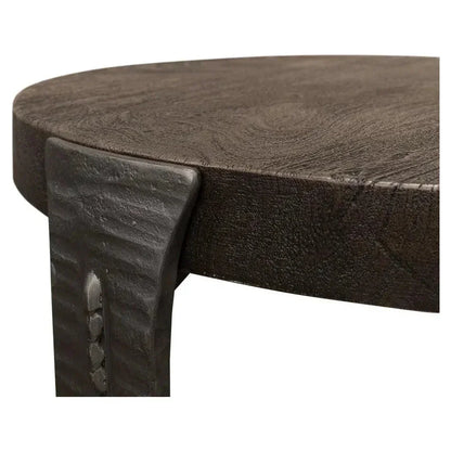 Forged Slats Side Table Grey Moleskin Finish - LOOMLAN - Sarreid - Side Tables