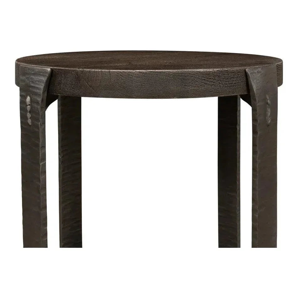 Forged Slats Side Table Grey Moleskin Finish - LOOMLAN - Sarreid - Side Tables