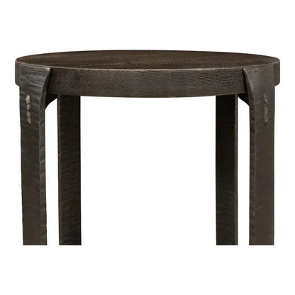 Forged Slats Side Table Grey Moleskin Finish - LOOMLAN - Sarreid - Side Tables