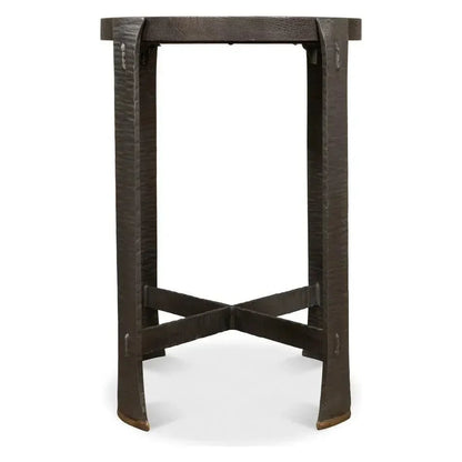 Forged Slats Side Table Grey Moleskin Finish - LOOMLAN - Sarreid - Side Tables