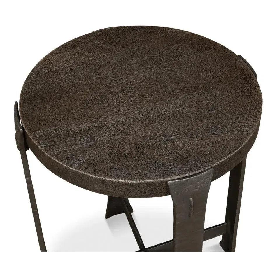 Forged Slats Side Table Grey Moleskin Finish - LOOMLAN - Sarreid - Side Tables