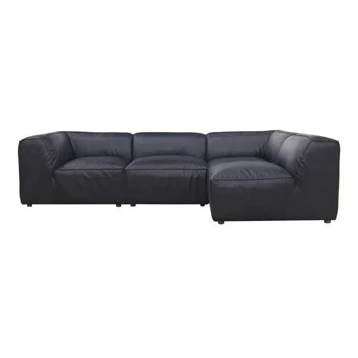 Form Black Convertible Modular 4PC Lounge Sectional-Modular Sofas-Moe's Home-LOOMLAN