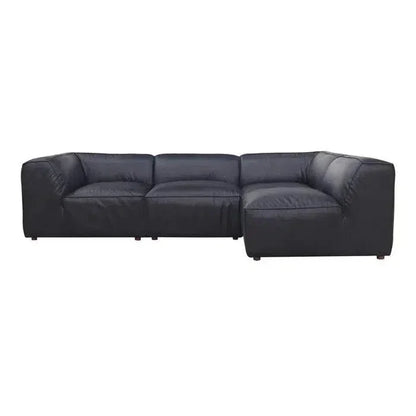 Form Black Convertible Modular 4PC Lounge Sectional-Modular Sofas-Moe's Home-LOOMLAN