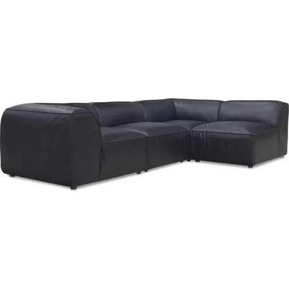 Form Black Convertible Modular 4PC Lounge Sectional-Modular Sofas-Moe's Home-LOOMLAN