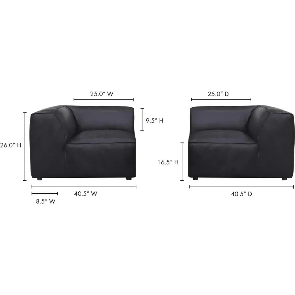 Form Black Corner Chair Modular Unit Convertible-Modular Components-Moe's Home-LOOMLAN