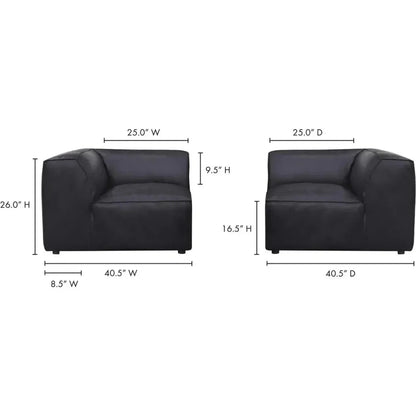 Form Black Corner Chair Modular Unit Convertible-Modular Components-Moe's Home-LOOMLAN