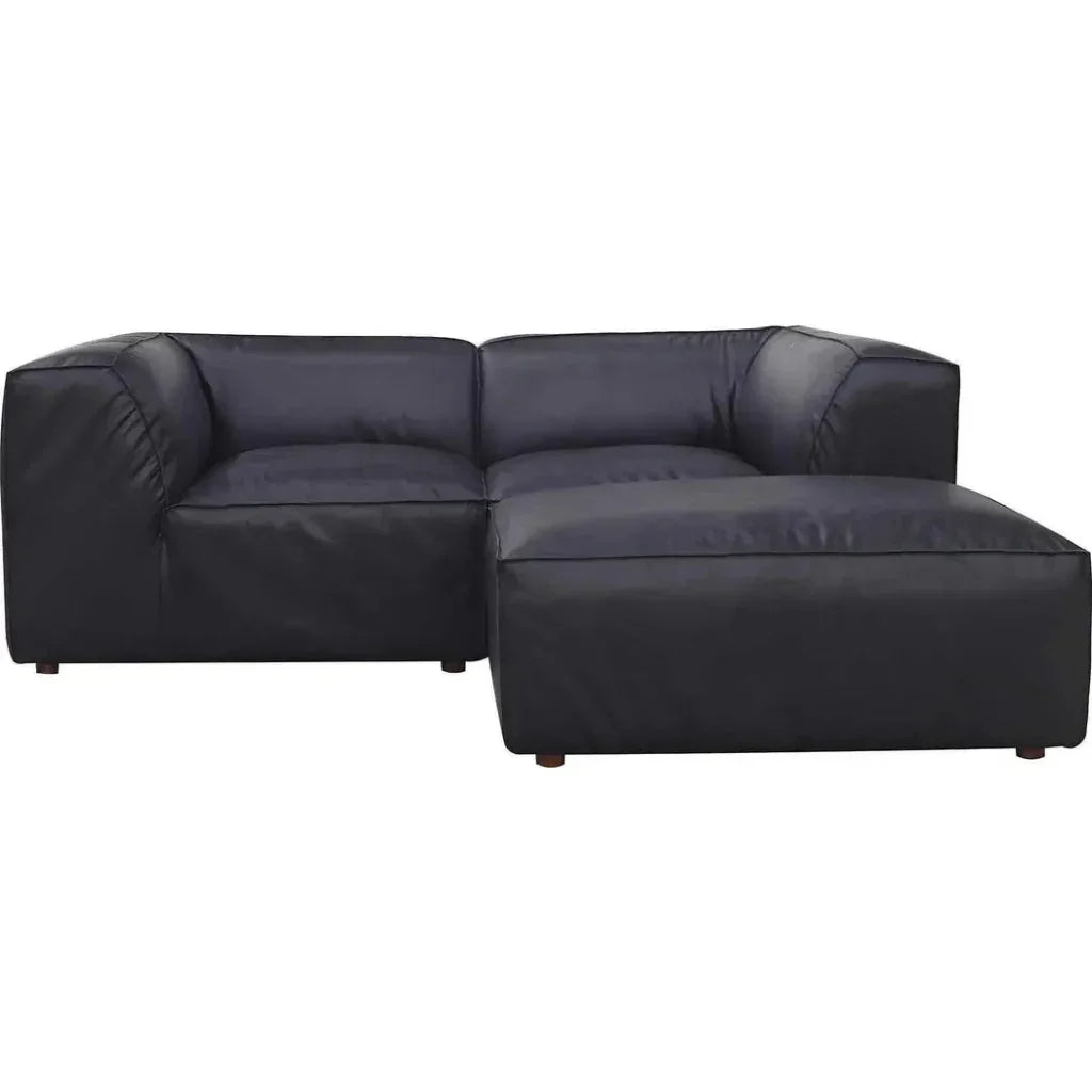 Form Black Modular Couch 3PC Sectional With Ottoman-Modular Sofas-Moe's Home-LOOMLAN
