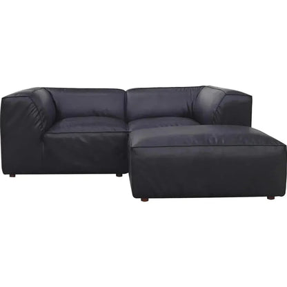 Form Black Modular Couch 3PC Sectional With Ottoman-Modular Sofas-Moe's Home-LOOMLAN