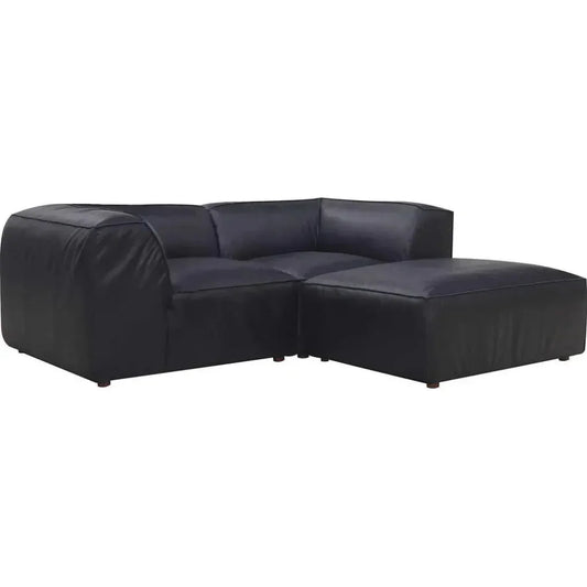 Form Black Modular Couch 3PC Sectional With Ottoman-Modular Sofas-Moe's Home-LOOMLAN