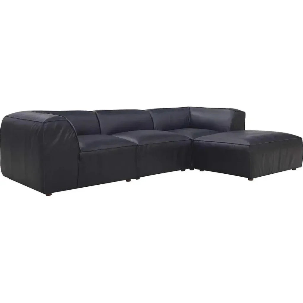 Form Black Modular Couch 4PC Sectional With Ottoman-Modular Sofas-Moe's Home-LOOMLAN