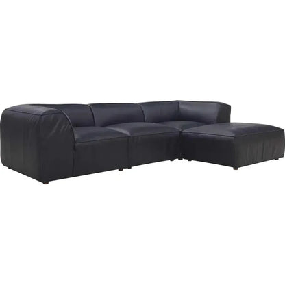Form Black Modular Couch 4PC Sectional With Ottoman-Modular Sofas-Moe's Home-LOOMLAN