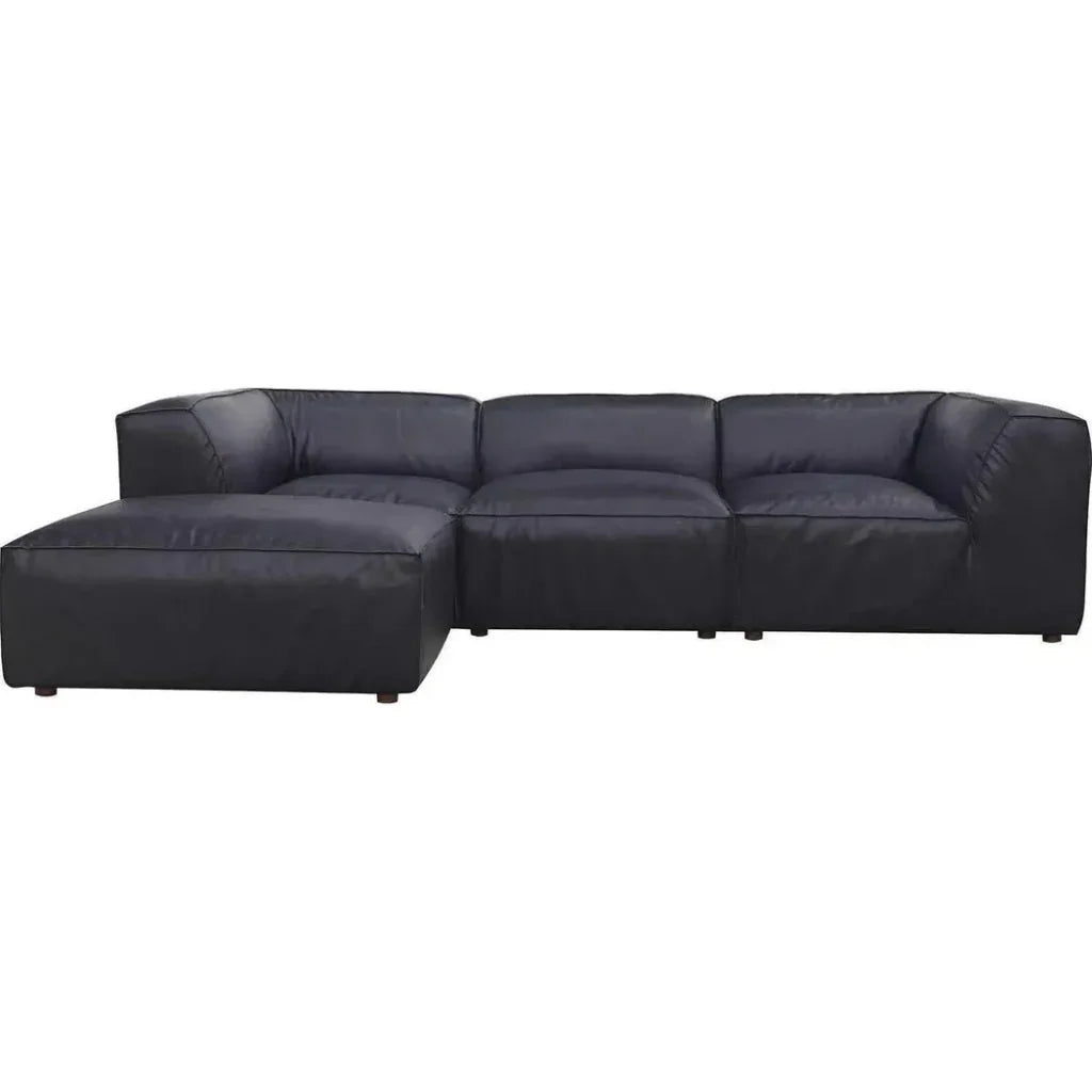 Form Black Modular Couch 4PC Sectional With Ottoman-Modular Sofas-Moe's Home-LOOMLAN