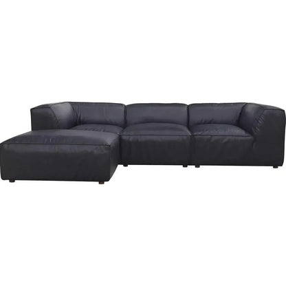 Form Black Modular Couch 4PC Sectional With Ottoman-Modular Sofas-Moe's Home-LOOMLAN