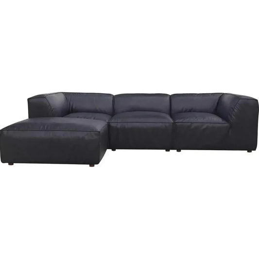 Form Black Modular Couch 4PC Sectional With Ottoman-Modular Sofas-Moe's Home-LOOMLAN